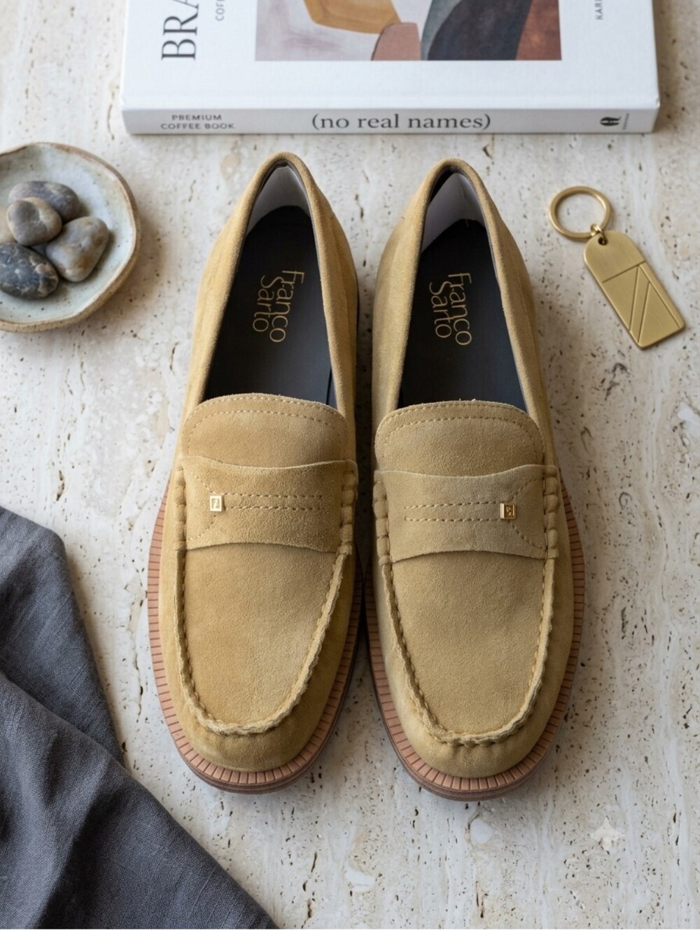 Franco Sarto Mustard Brown Suede Yulisa Loafers Size 11 New